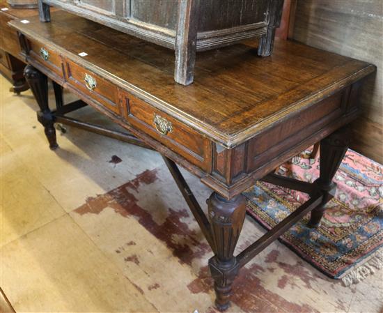 Oak 3 drawer serving table